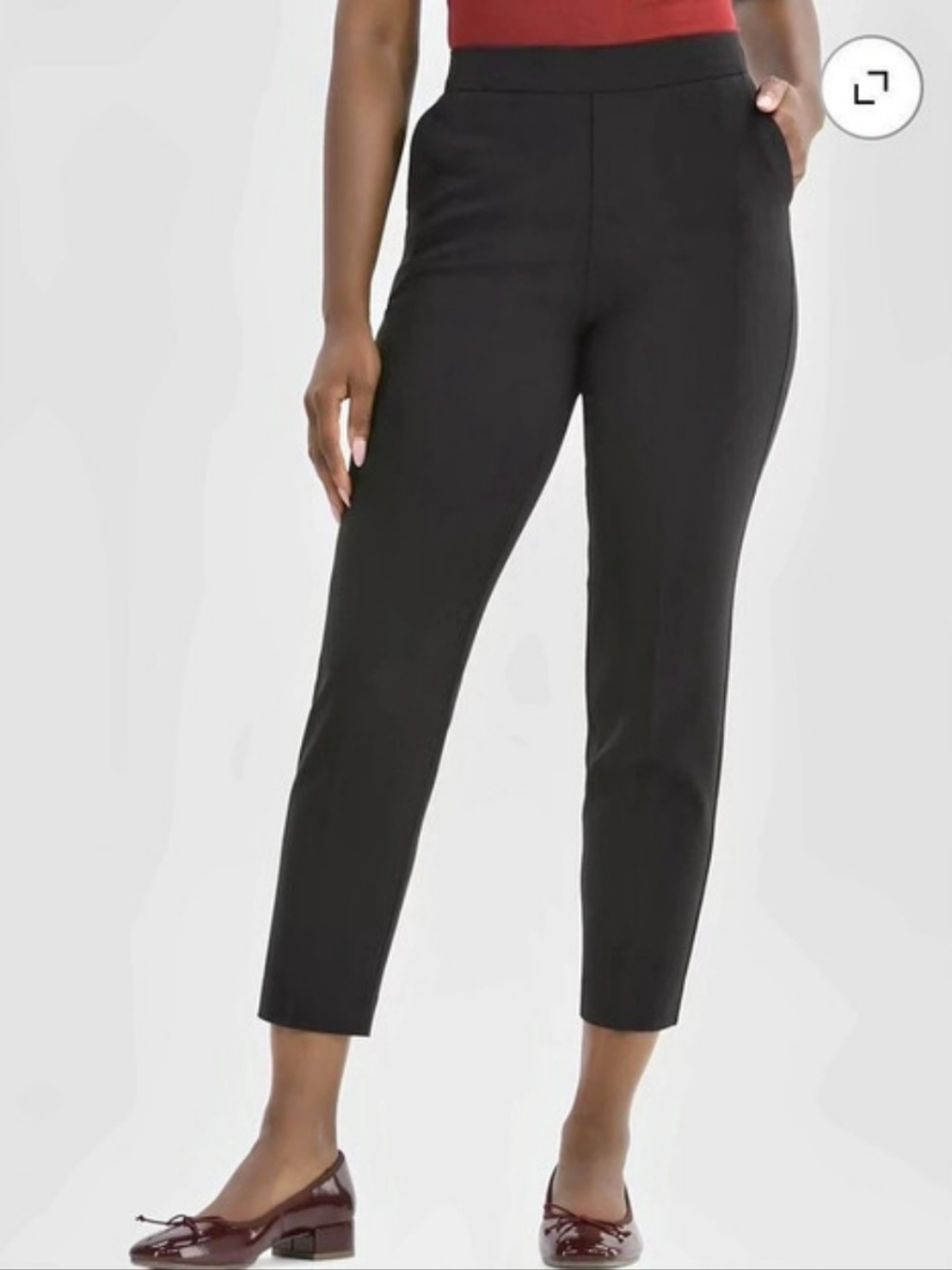 NWT Women’s 3X/22 Black Tapered Pull-On Pants Elastic Waist Pockets Career